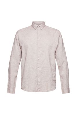 ESPRIT En lin mélangé : la chemise à la finition chinée