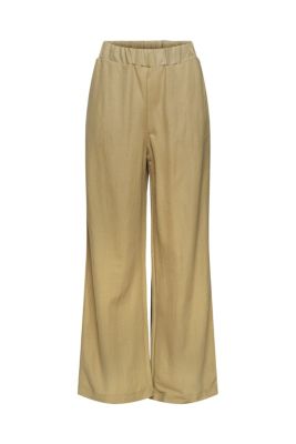 ESPRIT Pantalon large à taille élastique, LENZING™ ECOVERO™