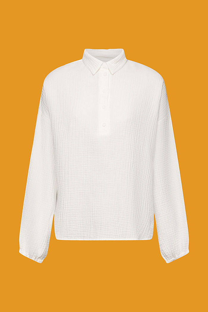 Textured cotton blouse, WHITE, detail-asia image number 5