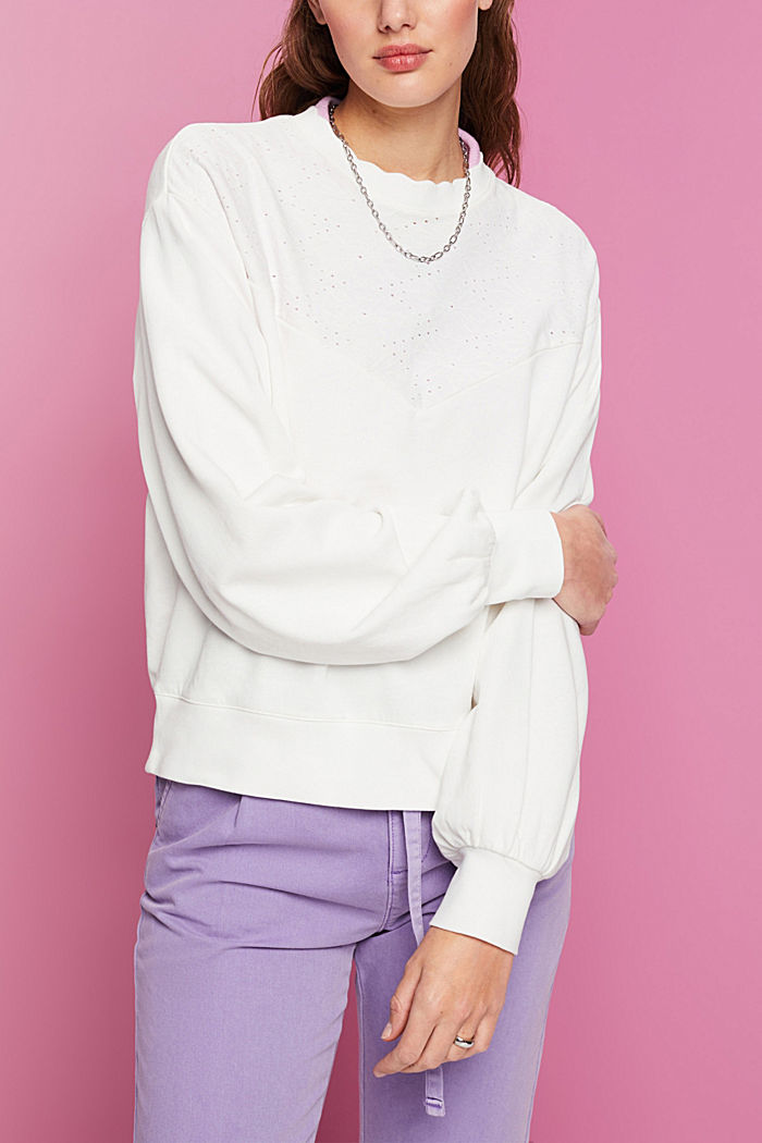 Sweatshirt with embroidery, OFF WHITE, detail-asia image number 0