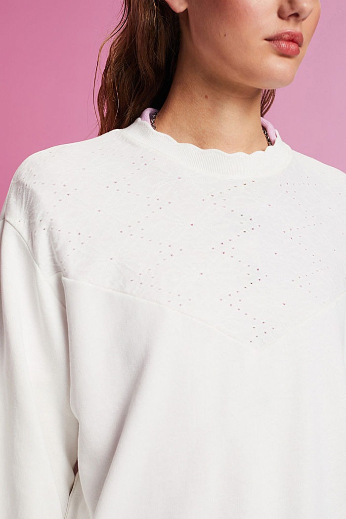 Sweatshirt with embroidery, OFF WHITE, detail-asia image number 2
