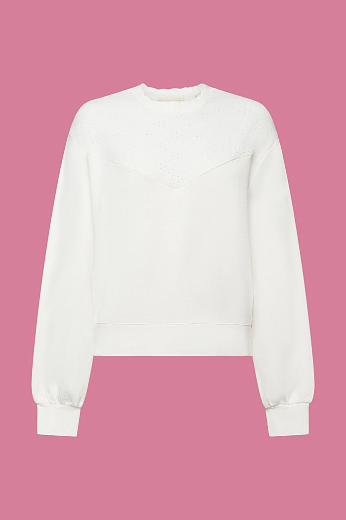 Sweatshirt with embroidery, OFF WHITE, detail-asia image number 6