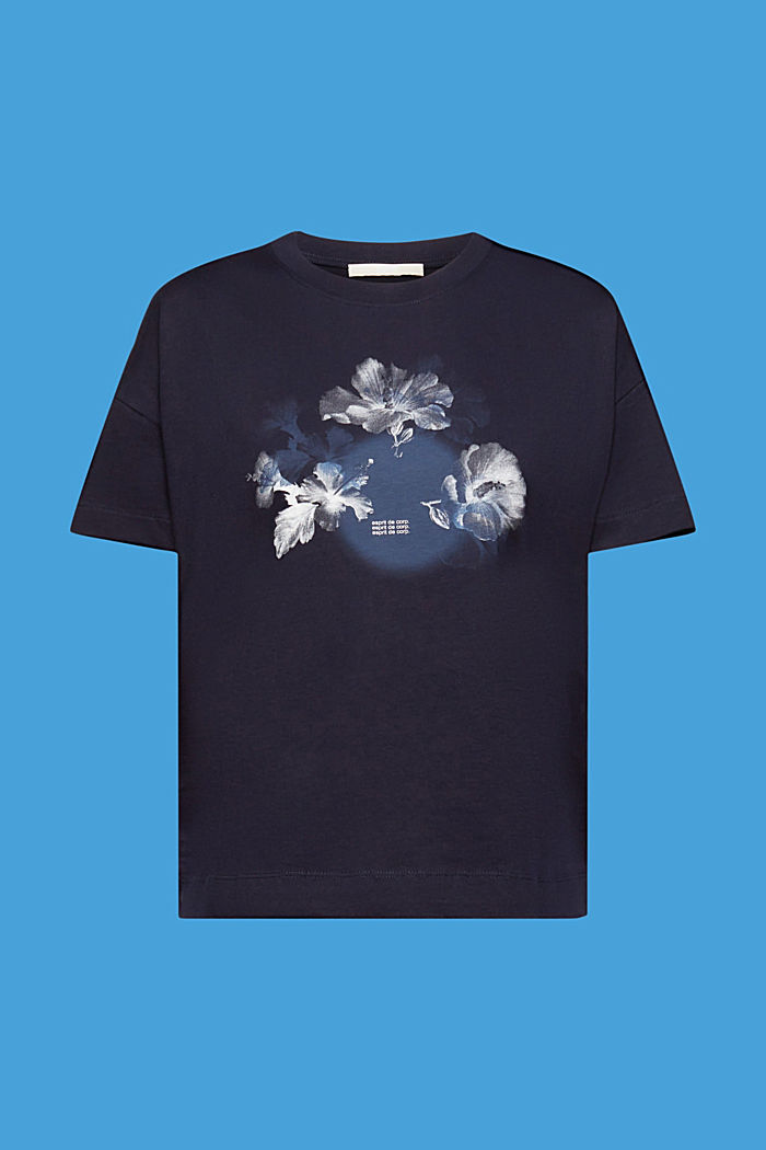 프린트가 있는 코튼 티셔츠, NAVY, detail-asia image number 6