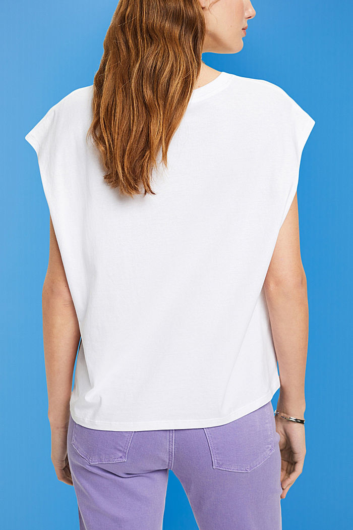 Cotton t-shirt with front print, WHITE, detail-asia image number 3