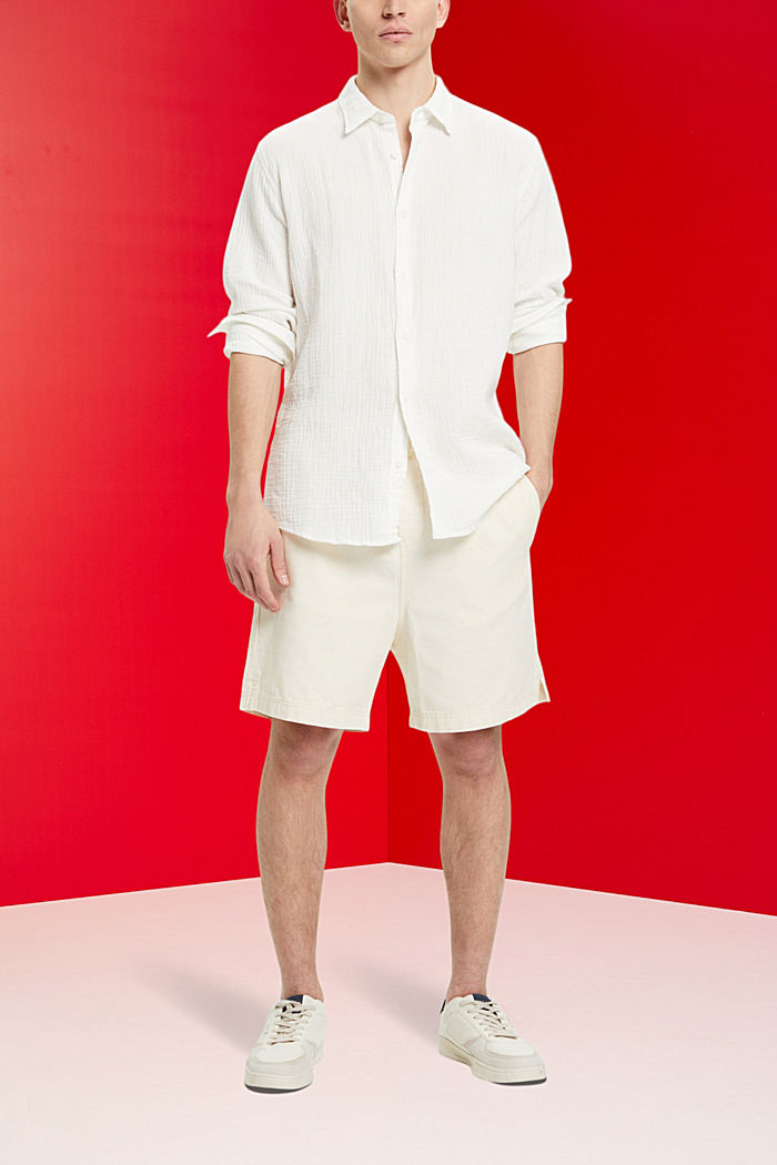 Sustainable cotton muslin shirt, OFF WHITE, detail-asia image number 1