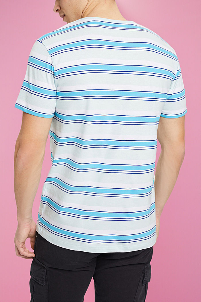 Sustainable cotton striped T-shirt, LIGHT AQUA GREEN, detail-asia image number 3
