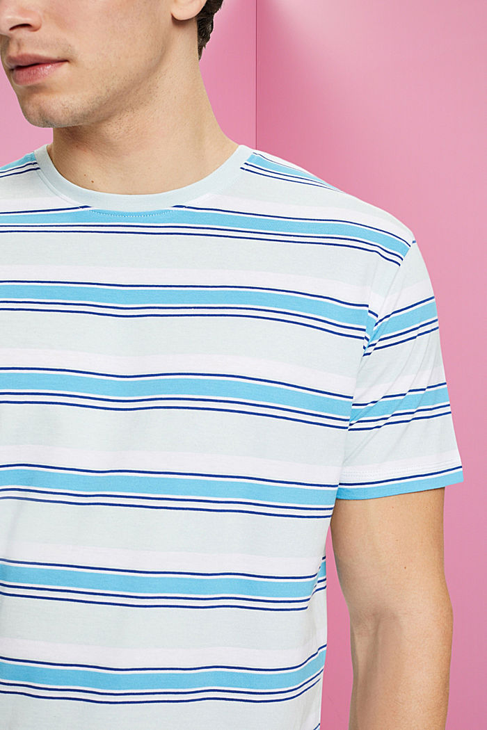 Sustainable cotton striped T-shirt, LIGHT AQUA GREEN, detail-asia image number 2