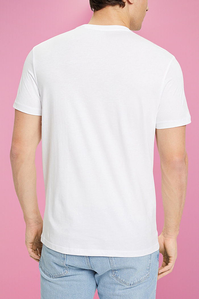 프린트가 있는 지속 가능한 코튼 소재 티셔츠, WHITE, detail-asia image number 3