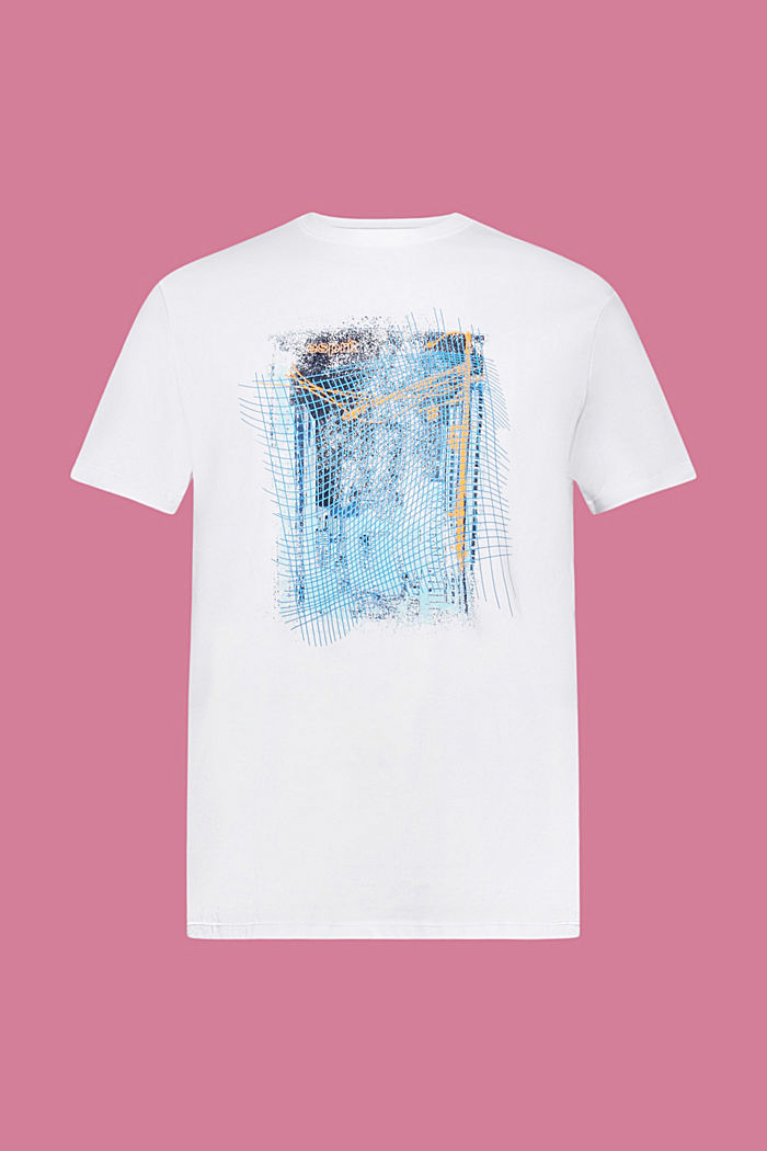 프린트가 있는 지속 가능한 코튼 소재 티셔츠, WHITE, detail-asia image number 5