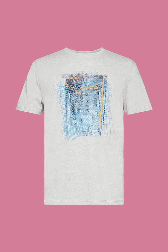 프린트가 있는 지속 가능한 코튼 소재 티셔츠, LIGHT GREY, detail-asia image number 5