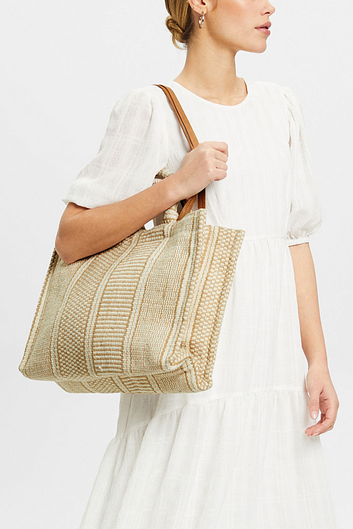 Shopper bag with jute, LIGHT BEIGE, detail-asia image number 4