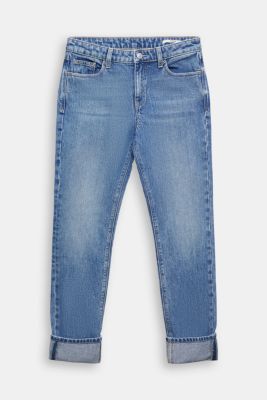 Mid-rise straight leg jeans