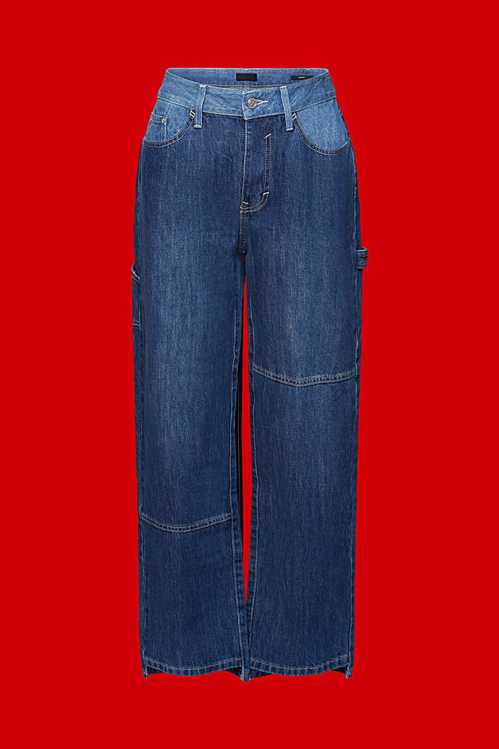 90s Asymmetric Wide-Leg Jeans, BLUE DARK WASHED, detail-asia image number 7