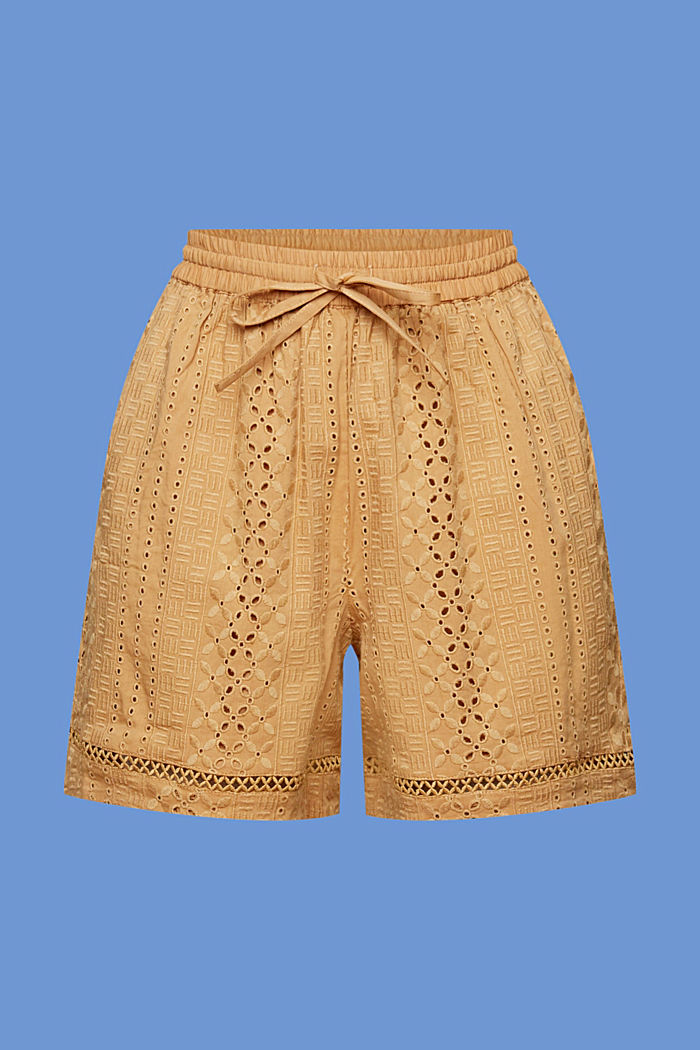 Embroidered shorts, LENZING™ ECOVERO™, KHAKI BEIGE, detail-asia image number 7