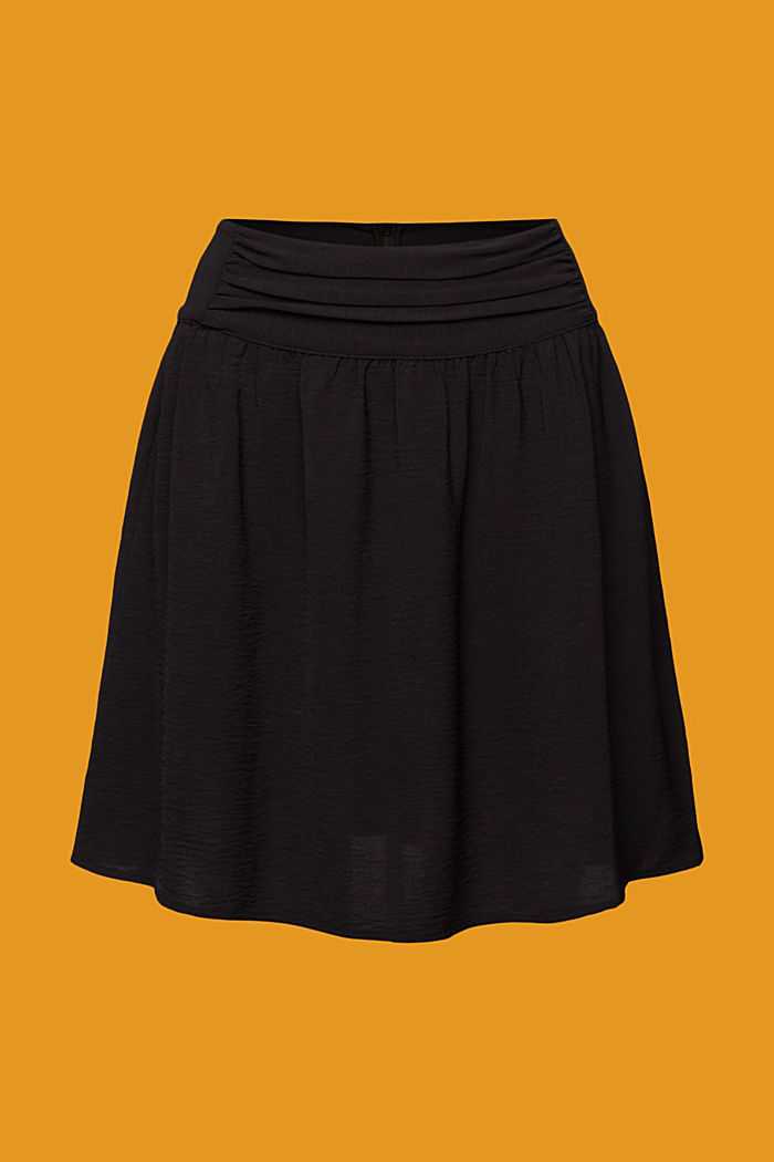 Crêpe mini skirt, BLACK, detail-asia image number 6