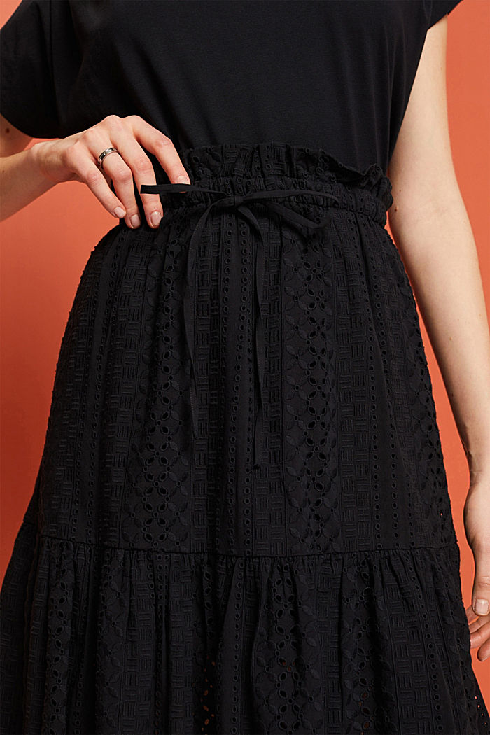 LENZING™ ECOVERO™刺繡半身裙, 黑色, detail-asia image number 2