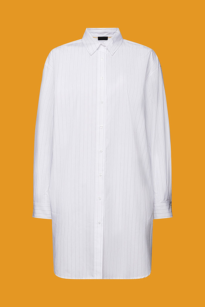 100%純棉細條紋恤衫式連身裙, 白色, detail-asia image number 7