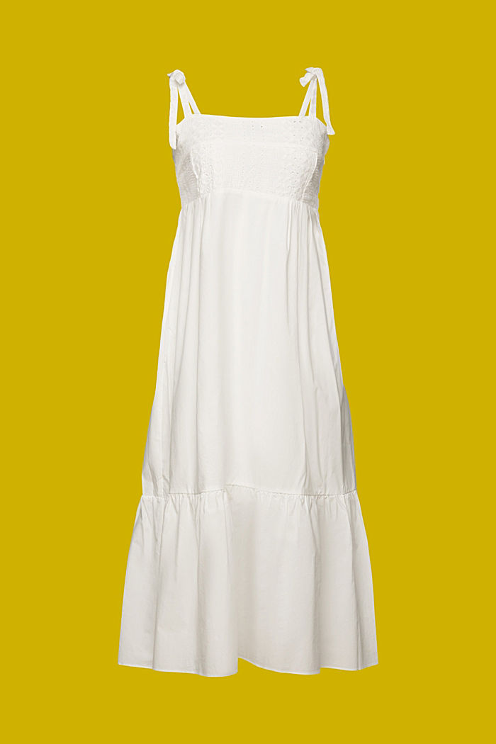 Midi dress with embroidery, LENZING™ ECOVERO™, WHITE, detail-asia image number 6