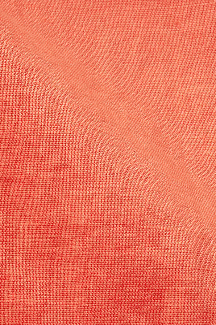 ‌棉麻混紡女裝襯衫, 珊瑚色, detail-asia image number 5