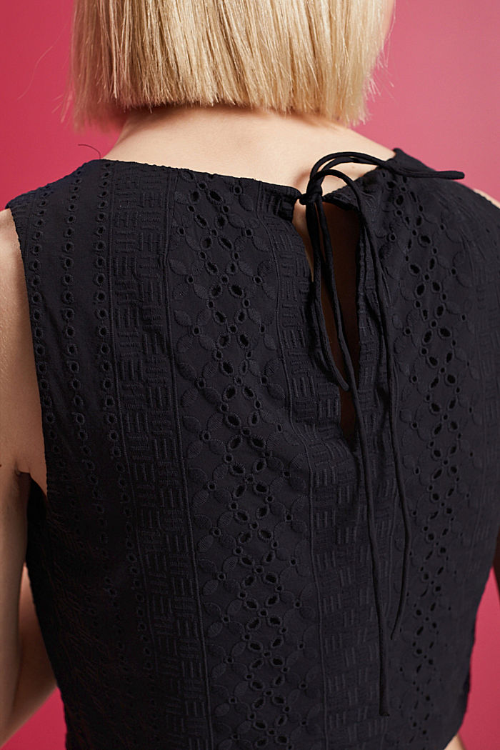 LENZING™ ECOVERO™刺繡短款上衣, 黑色, detail-asia image number 4