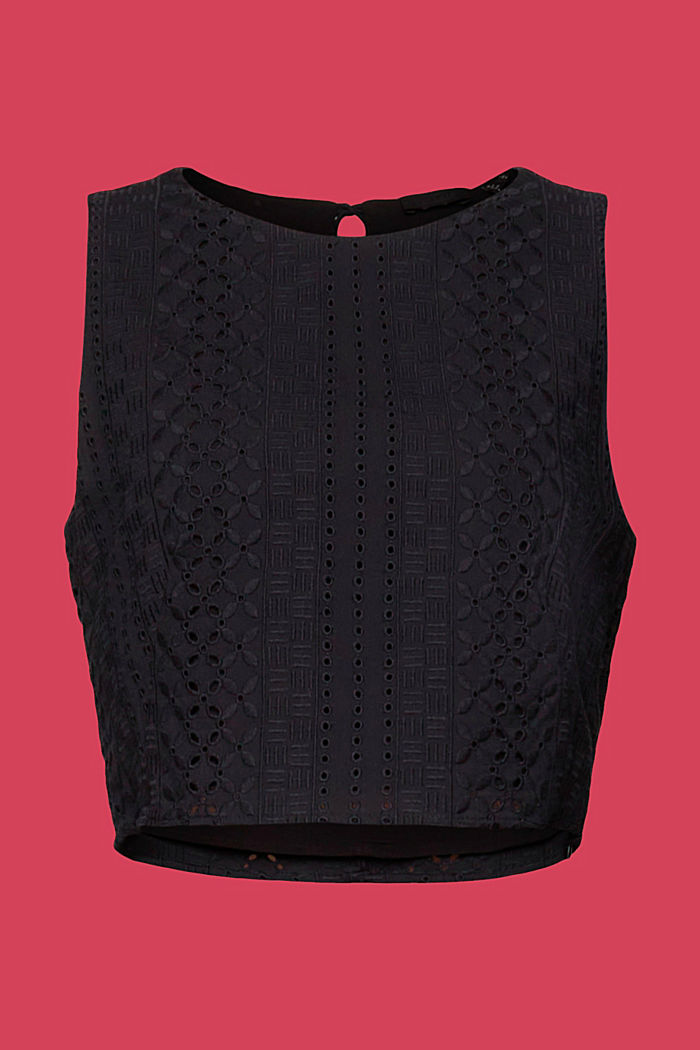 LENZING™ ECOVERO™刺繡短款上衣, 黑色, detail-asia image number 7