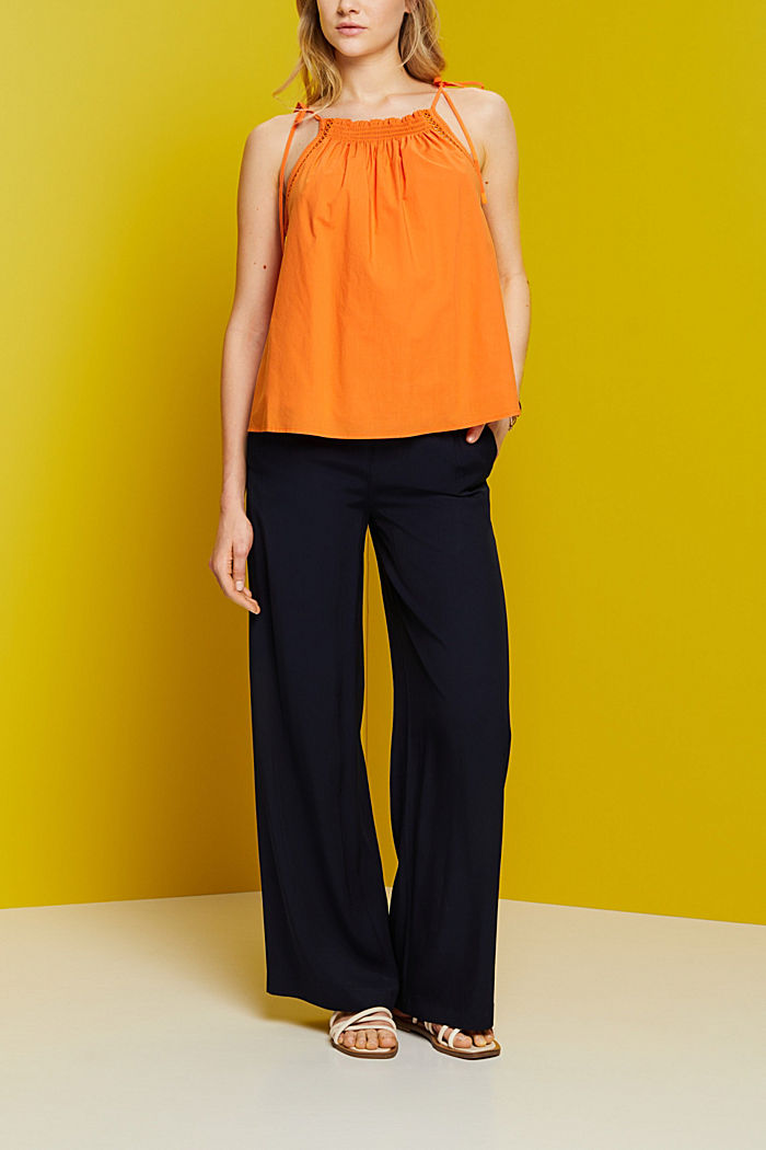 Camisole top with smock, TENCEL™, ORANGE, detail-asia image number 4
