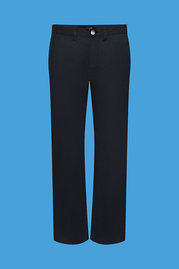 Cotton and linen blended trousers, BLACK, detail-asia image number 6