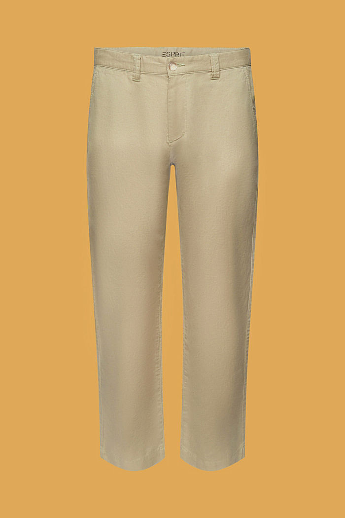 Cotton and linen blended trousers, LIGHT GREEN, detail-asia image number 5