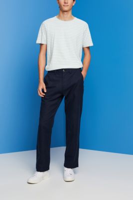 Cotton and linen blended trousers, NAVY, detail-asia image number 5