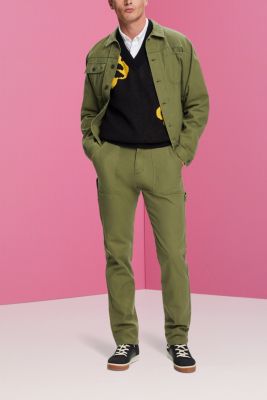 Cotton cargo-style trousers, OLIVE, detail-asia image number 4