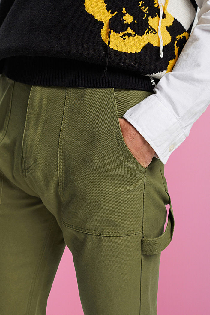 Cotton cargo-style trousers, OLIVE, detail-asia image number 2