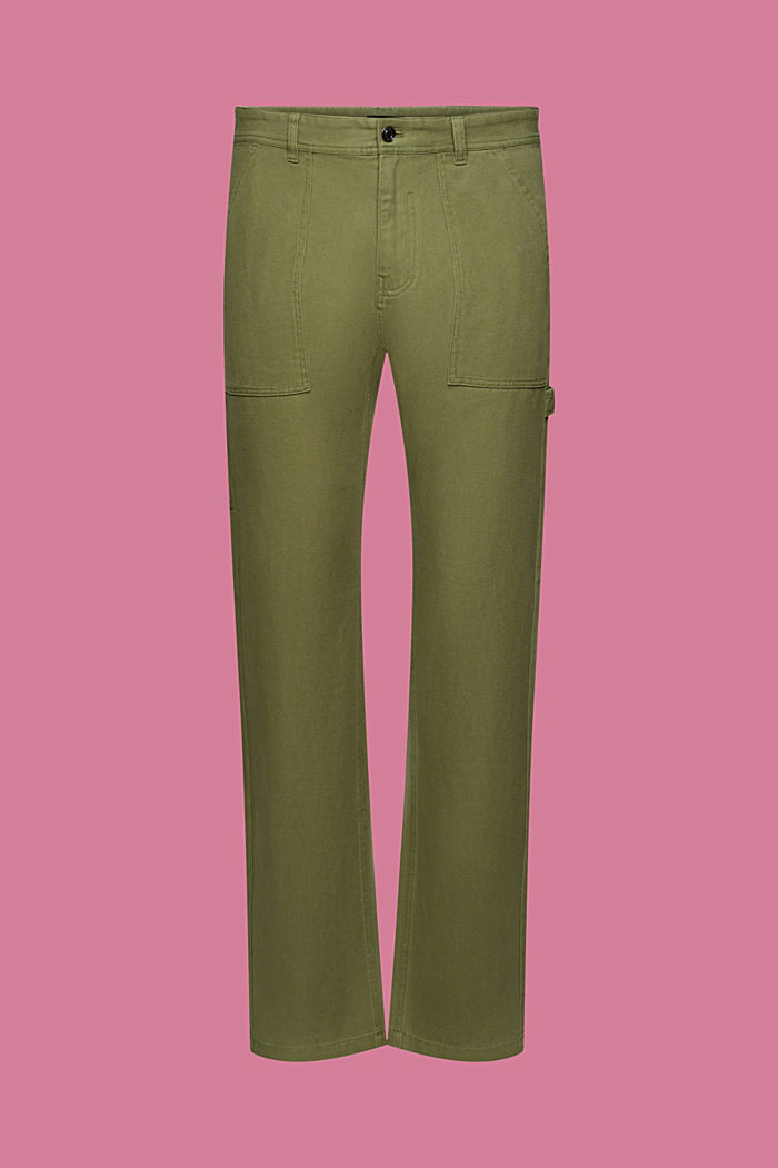 純棉工裝長褲, 橄欖綠, detail-asia image number 6