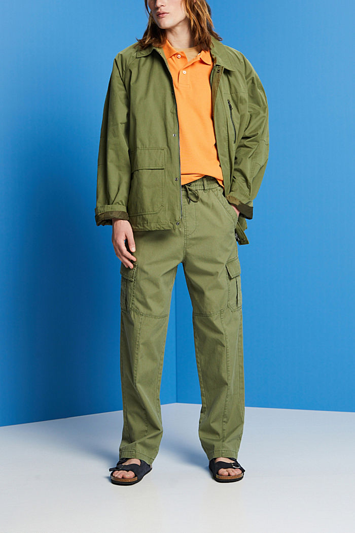 混紡棉野戰外套, 橄欖綠, detail-asia image number 5