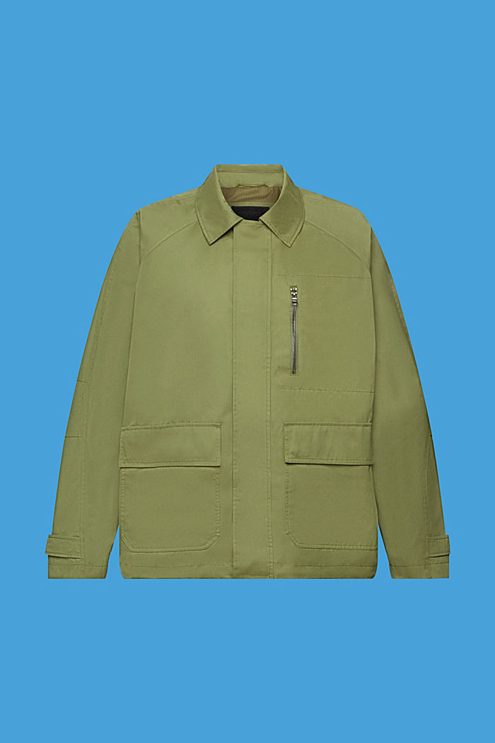 混紡棉野戰外套, 橄欖綠, detail-asia image number 7
