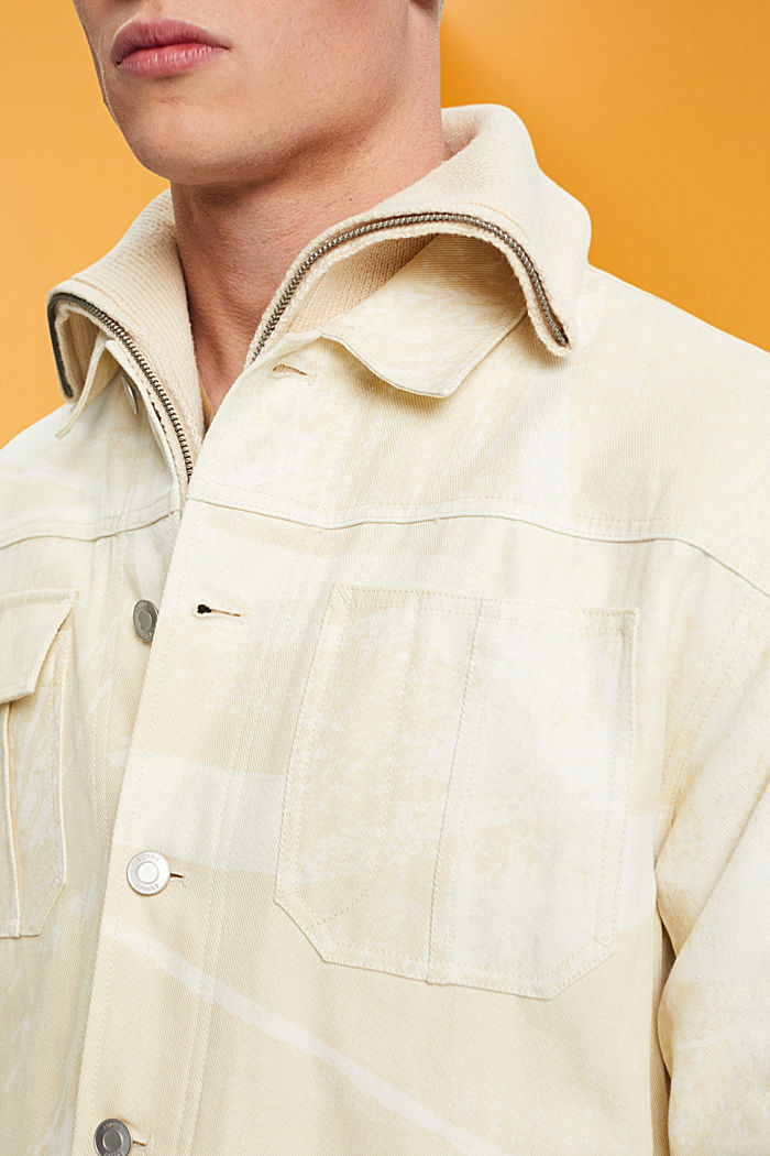 Patterned trucker jacket, BEIGE, detail-asia image number 2