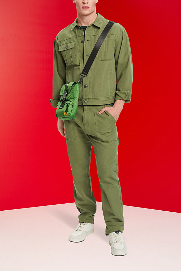 純棉牛仔外套, 橄欖綠, detail-asia image number 1