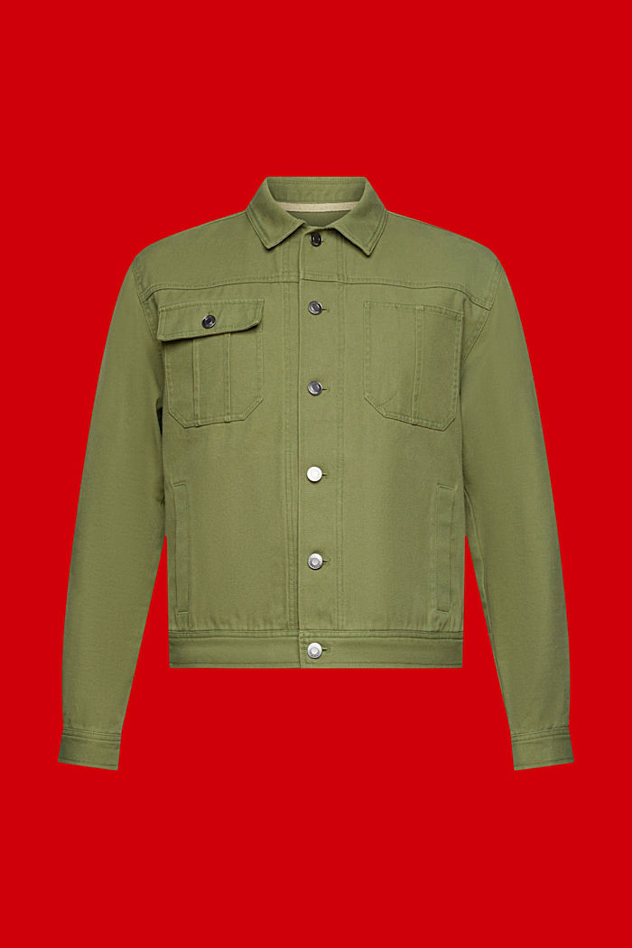 純棉牛仔外套, 橄欖綠, detail-asia image number 5