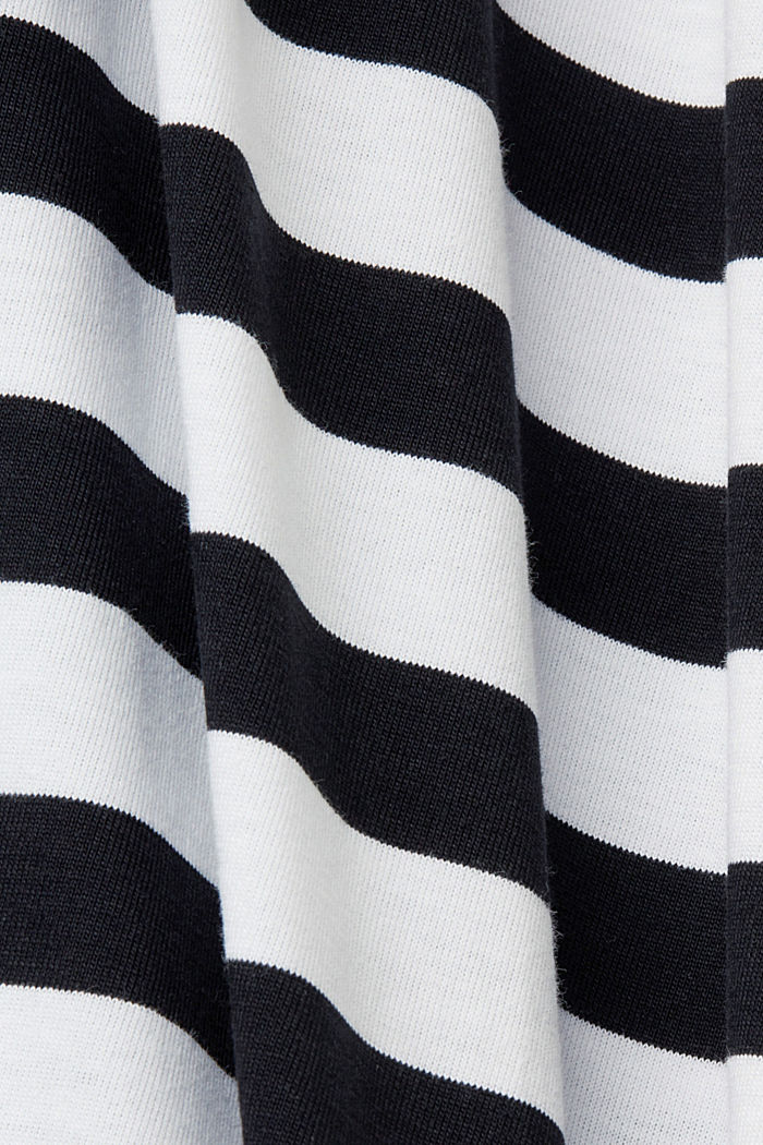 Sustainable cotton striped T-shirt, BLACK, detail-asia image number 4