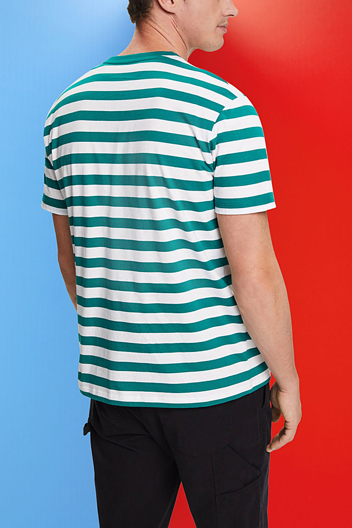 再生棉質條紋T恤, 翡翠綠, detail-asia image number 3