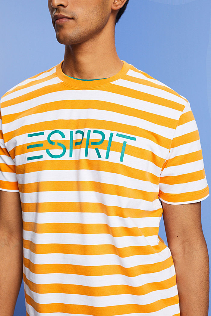 再生棉質條紋T恤, 橙色, detail-asia image number 2