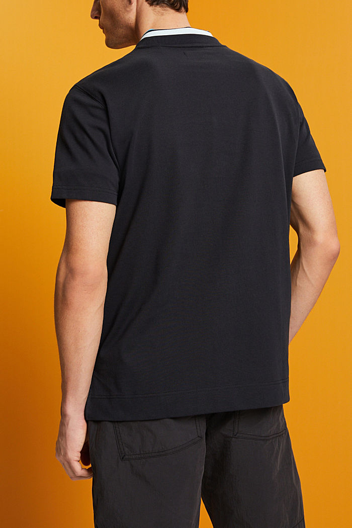 純棉LOGO標誌T恤, 黑色, detail-asia image number 3