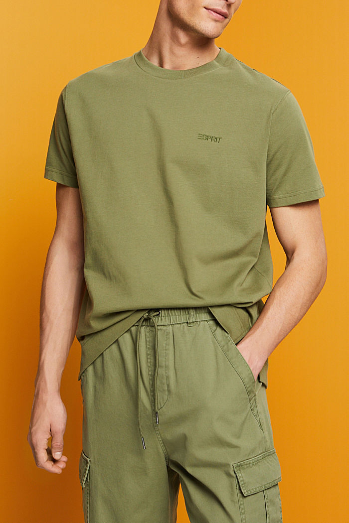 純棉LOGO標誌T恤, 橄欖綠, detail-asia image number 0