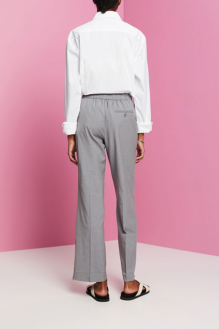 Split hem trousers with zip, LIGHT GREY, detail-asia image number 3