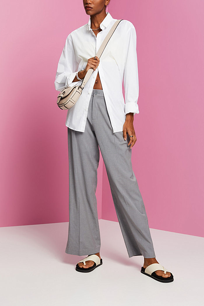 Split hem trousers with zip, LIGHT GREY, detail-asia image number 1