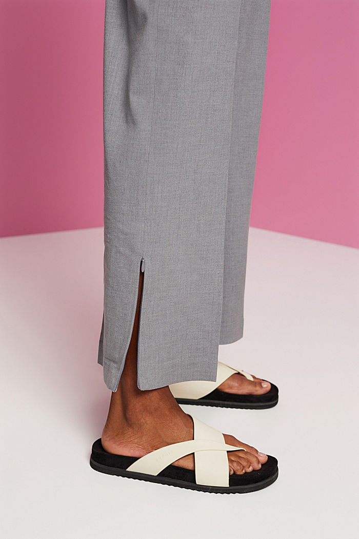 Split hem trousers with zip, LIGHT GREY, detail-asia image number 2