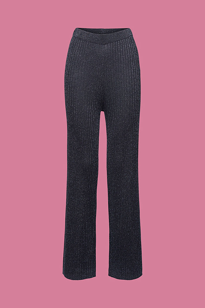 Glitter effect knitted trousers, ANTHRACITE, detail-asia image number 6