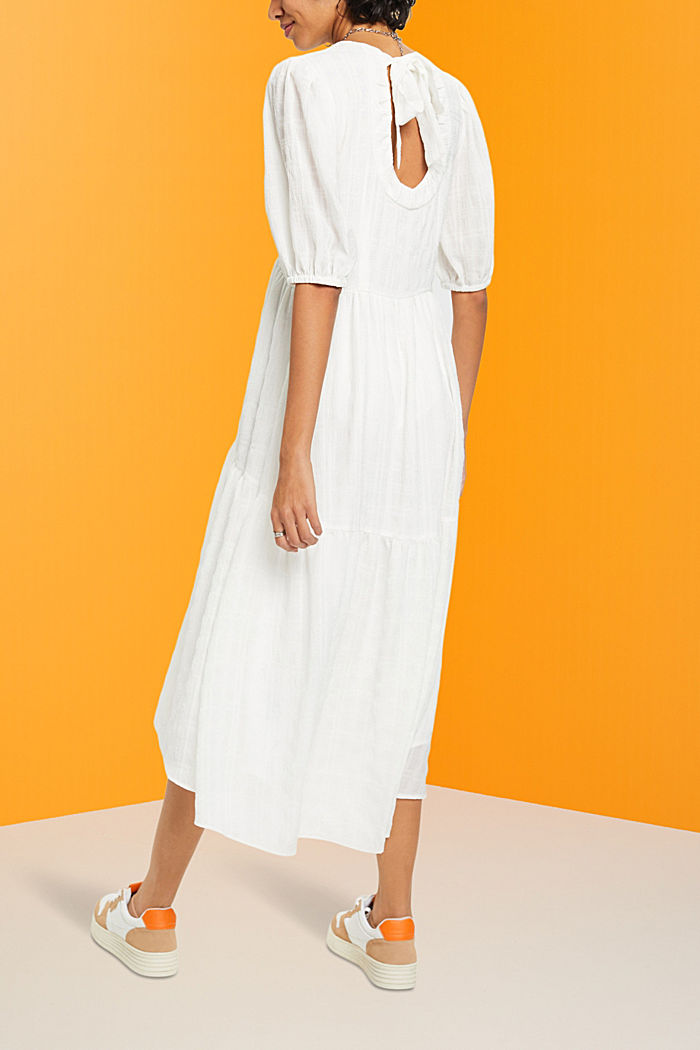 Lightweight midi dress with balloon sleeves, OFF WHITE, detail-asia image number 3
