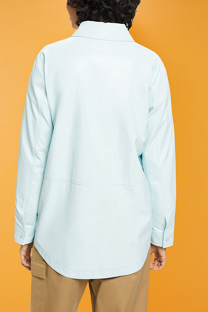 Faux leather blouse, LIGHT AQUA GREEN, detail-asia image number 3