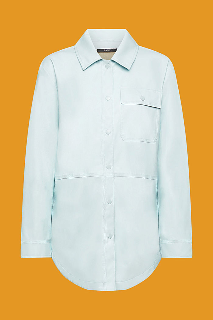 Faux leather blouse, LIGHT AQUA GREEN, detail-asia image number 6