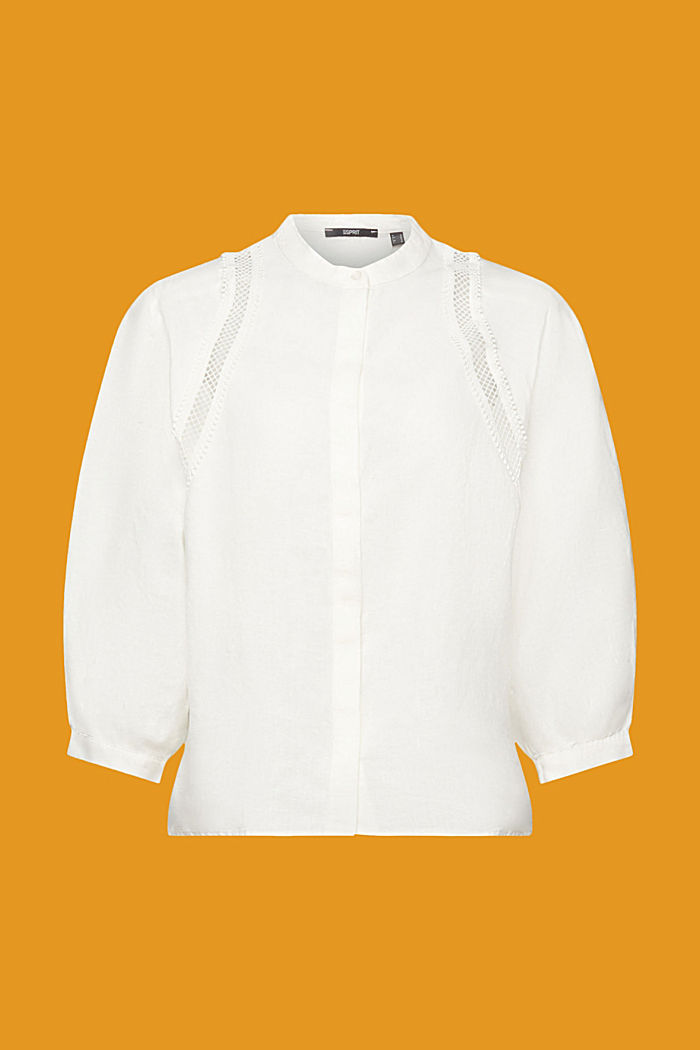 梭織亞麻女裝恤衫, 白色, detail-asia image number 6